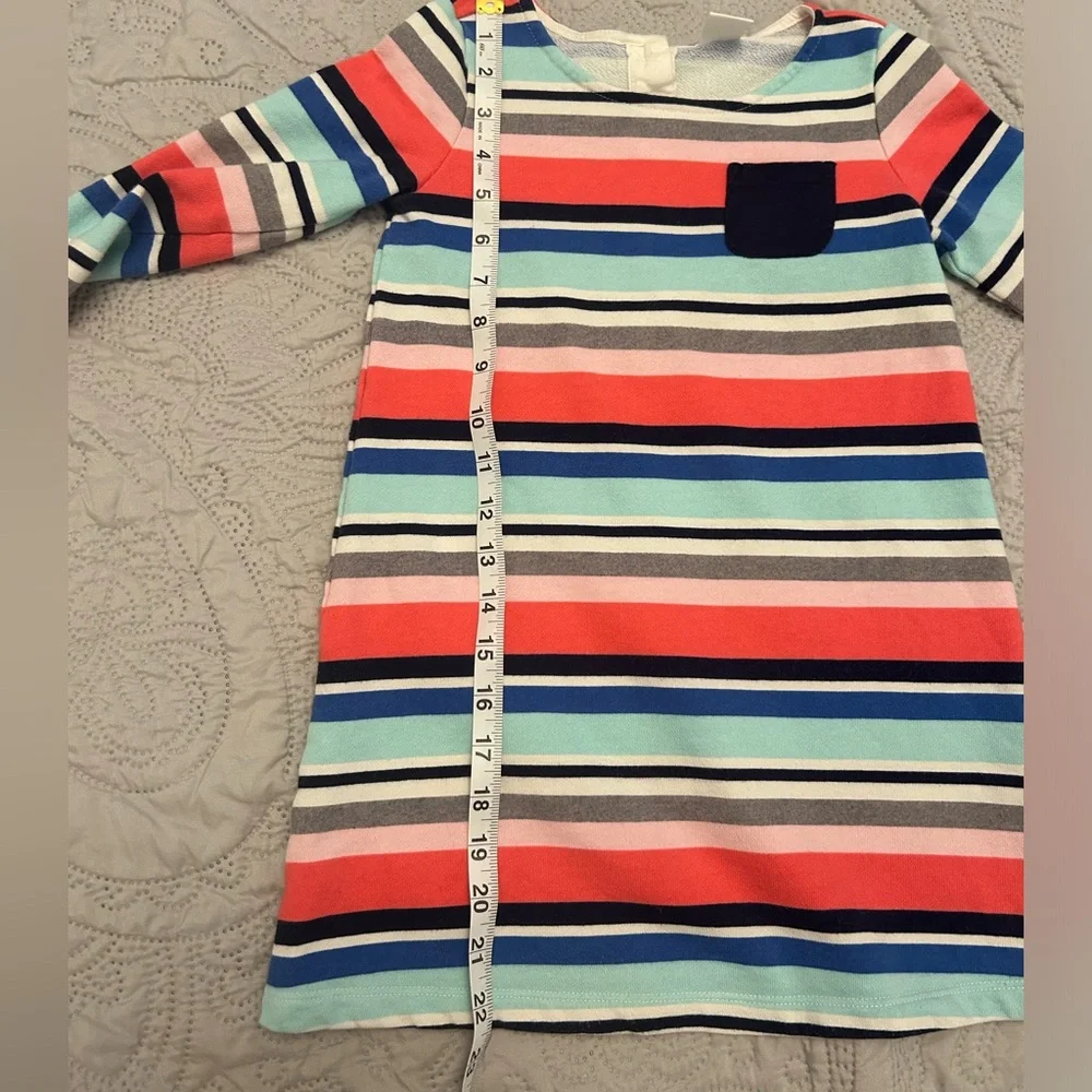Gymboree striped sweatshirt A line dress. Vibrant pinks and blues. Size 5 Nice!